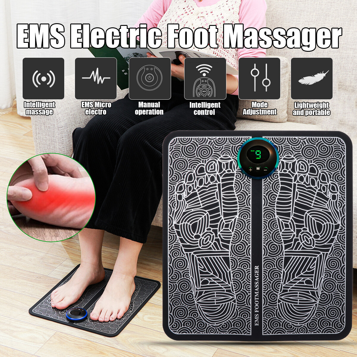 جهاز تدليك القدمين الكهربائي | EMS Electric Foot Massager