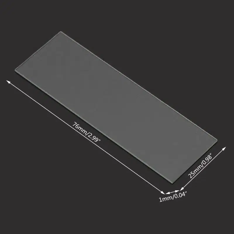 Lames concaves en verre OOTDTY 25 × 76 × 1 mm – Boîte de 50 pièces, bord poli, réutilisables