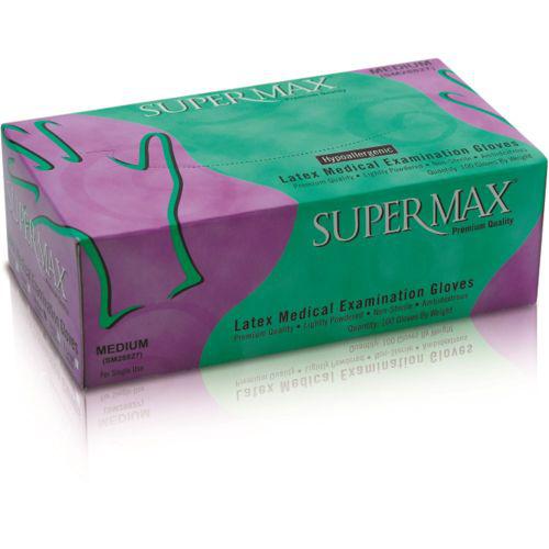 Des Gants latex blanc - Super Max  -  Boîte de 100 gants