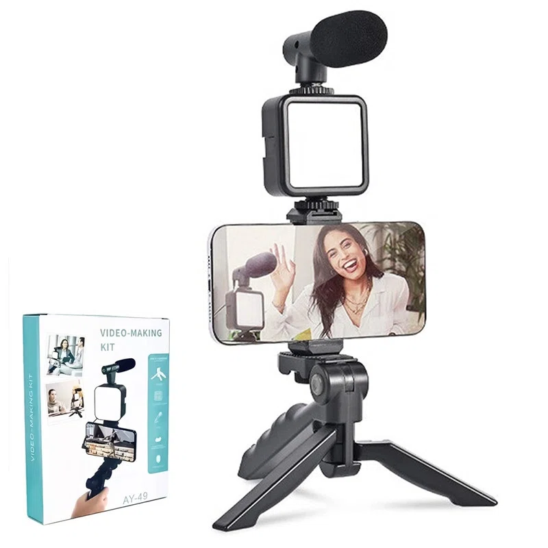 Kit de Production Vidéo Avec Trépied AY-49 Noir