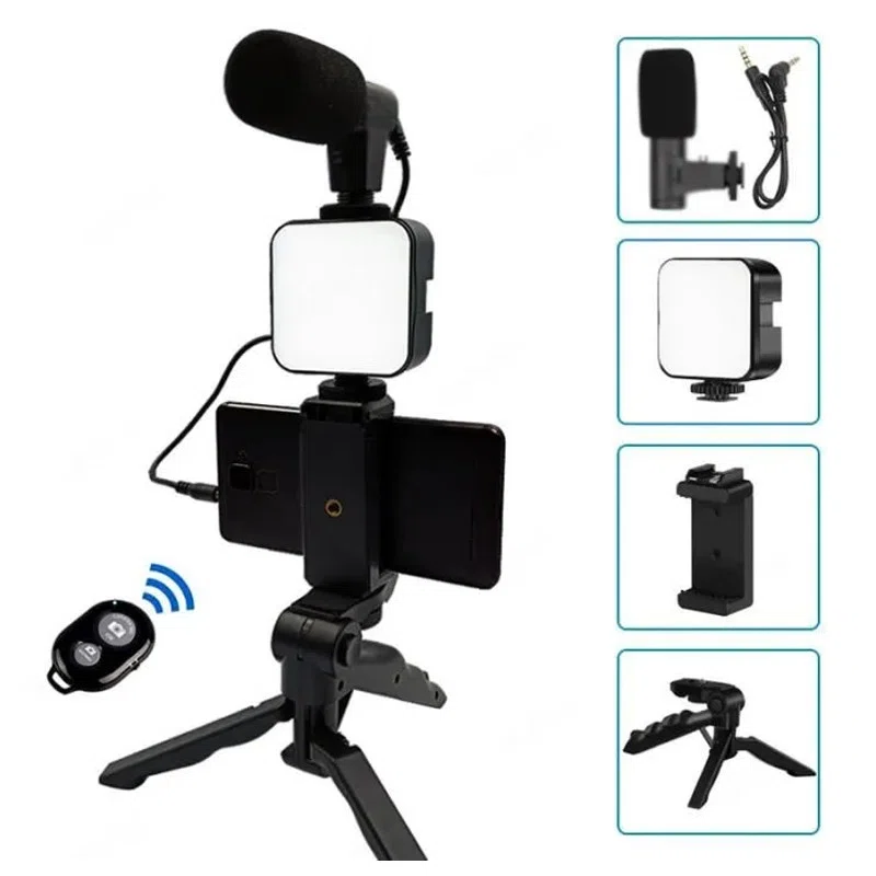 Kit de Production Vidéo Avec Trépied AY-49 Noir