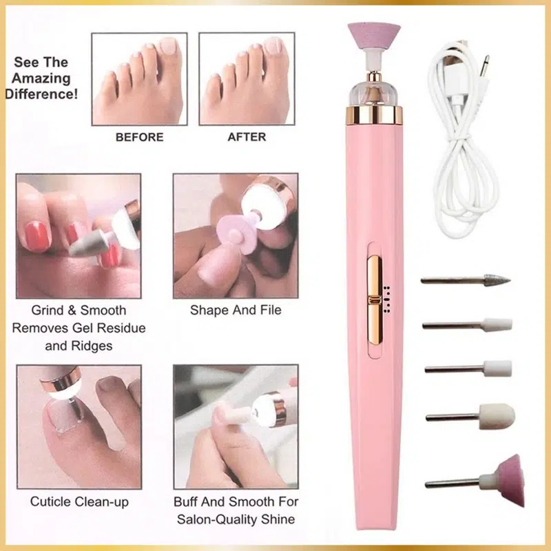 Finishing Touch Flawless Salon Nails, Lime à Ongles Électrique, Kit Manucure Professionnel pour Expérience de Manucure à Domicile, Lime, Poli et Fait Briller les Ongles Instantanément Couleur