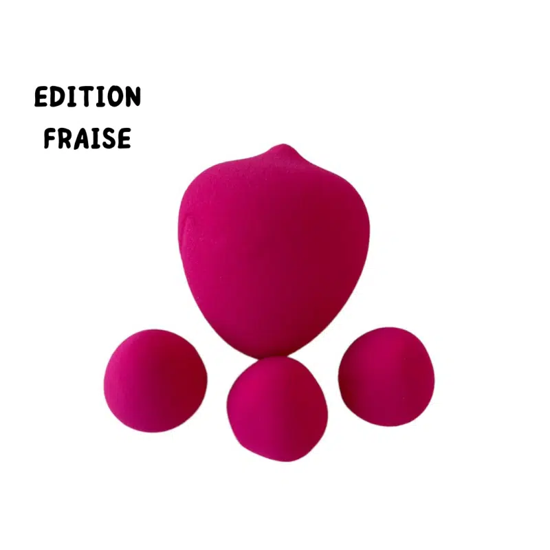 Azal - Lot De 4 Éponges "FRUIT EDITION" Fraise