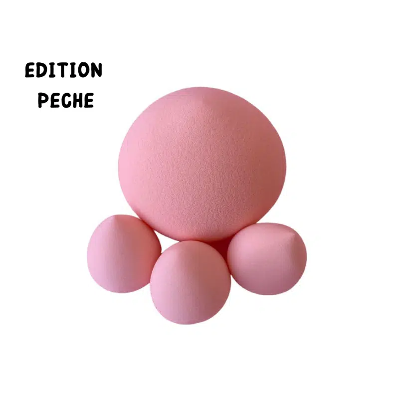 Azal - Lot De 4 Éponges "FRUIT EDITION" Peche