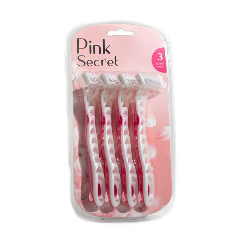 Azal - Lot De 4 Rasoirs Avec 3 Lames - Pink Secret