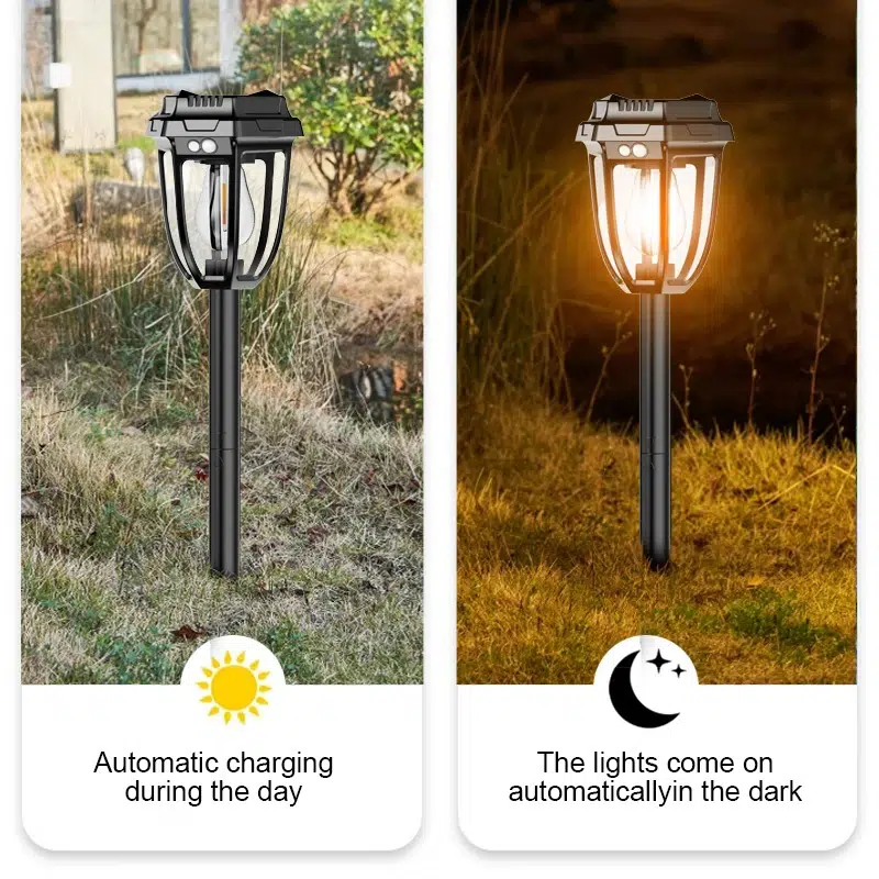 Lampe Solaire Murale 2-en-1 avec Détecteur