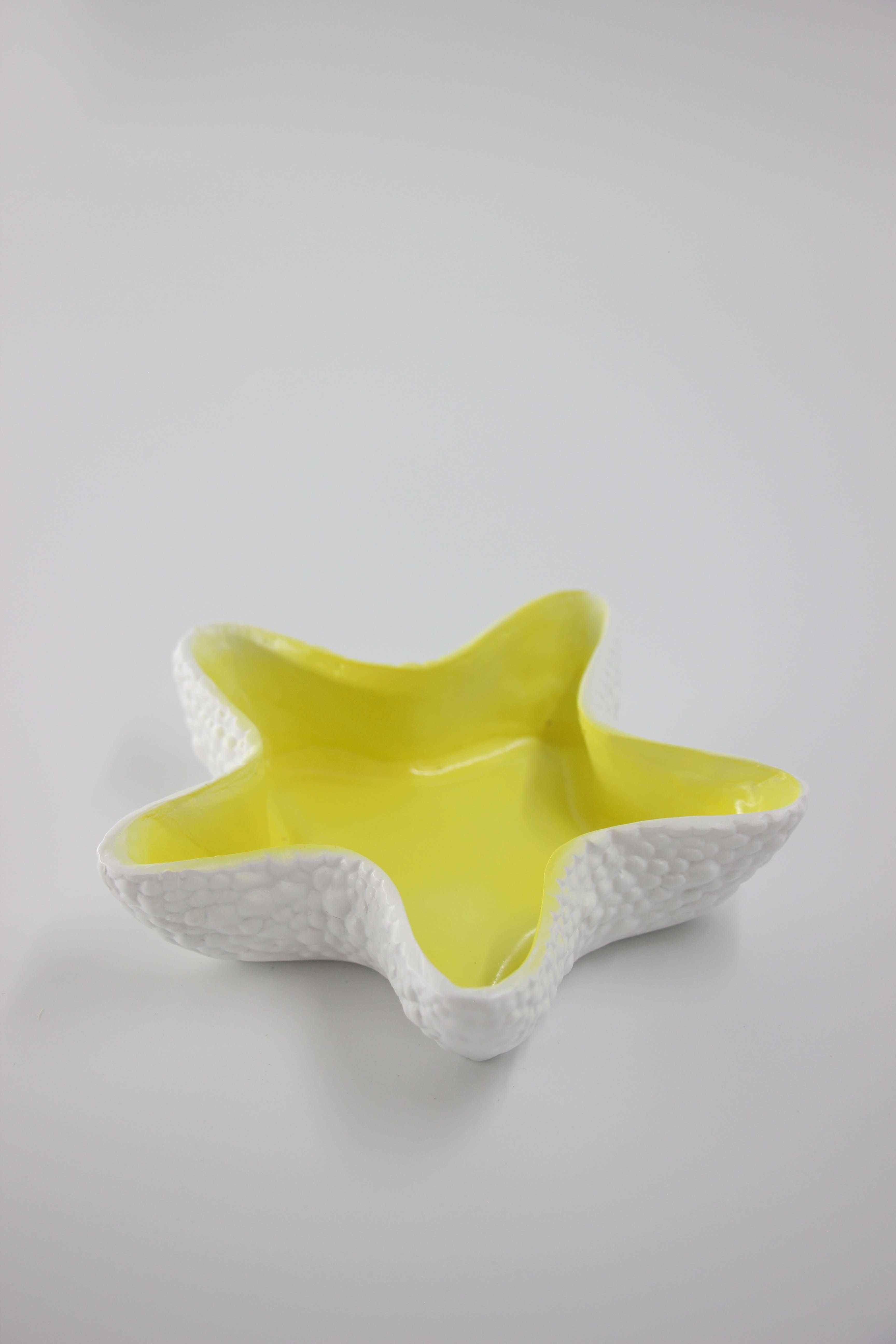 Cendrier etoile de mer jaune