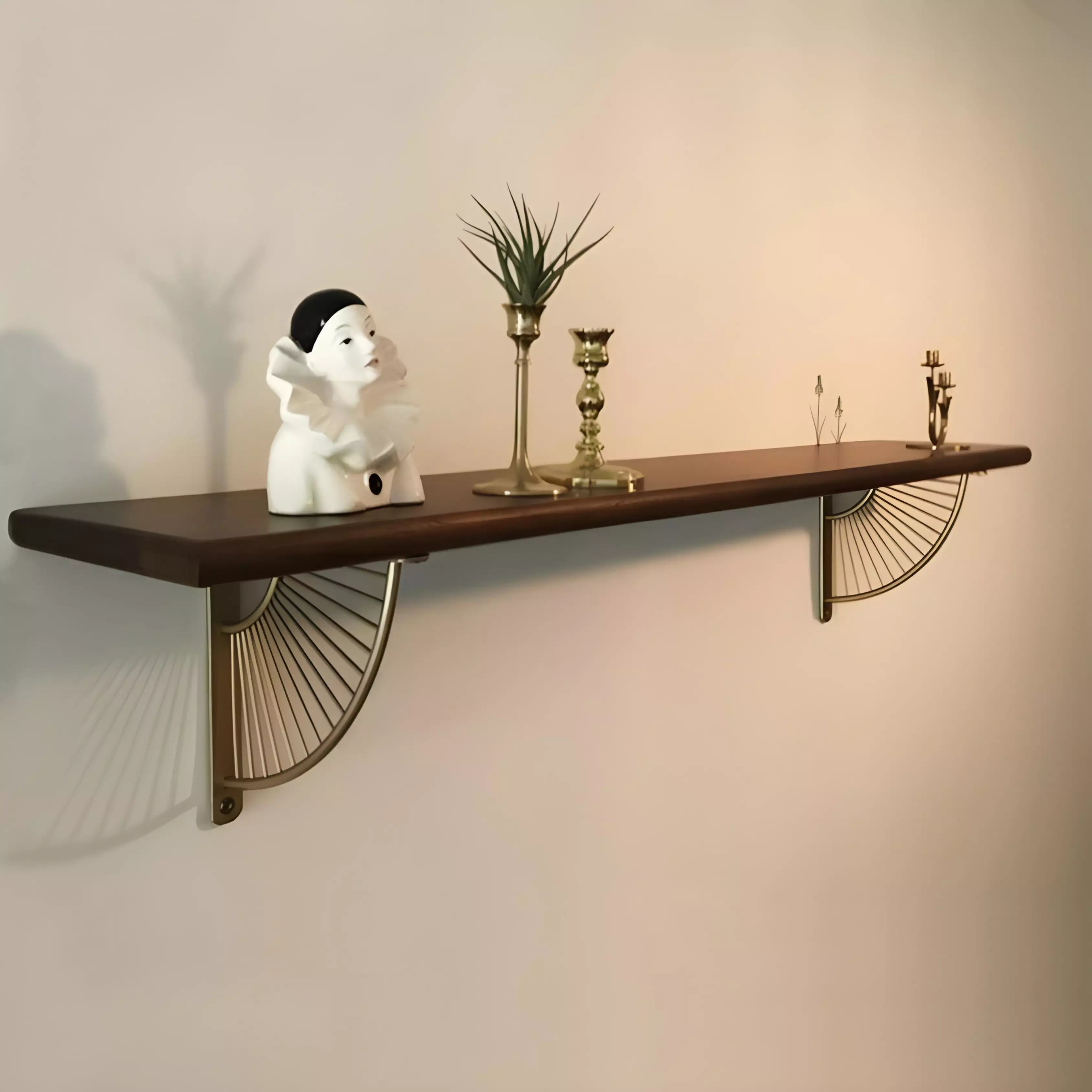 Étagère Murale Élégante Marron/Dore 70*22cm
