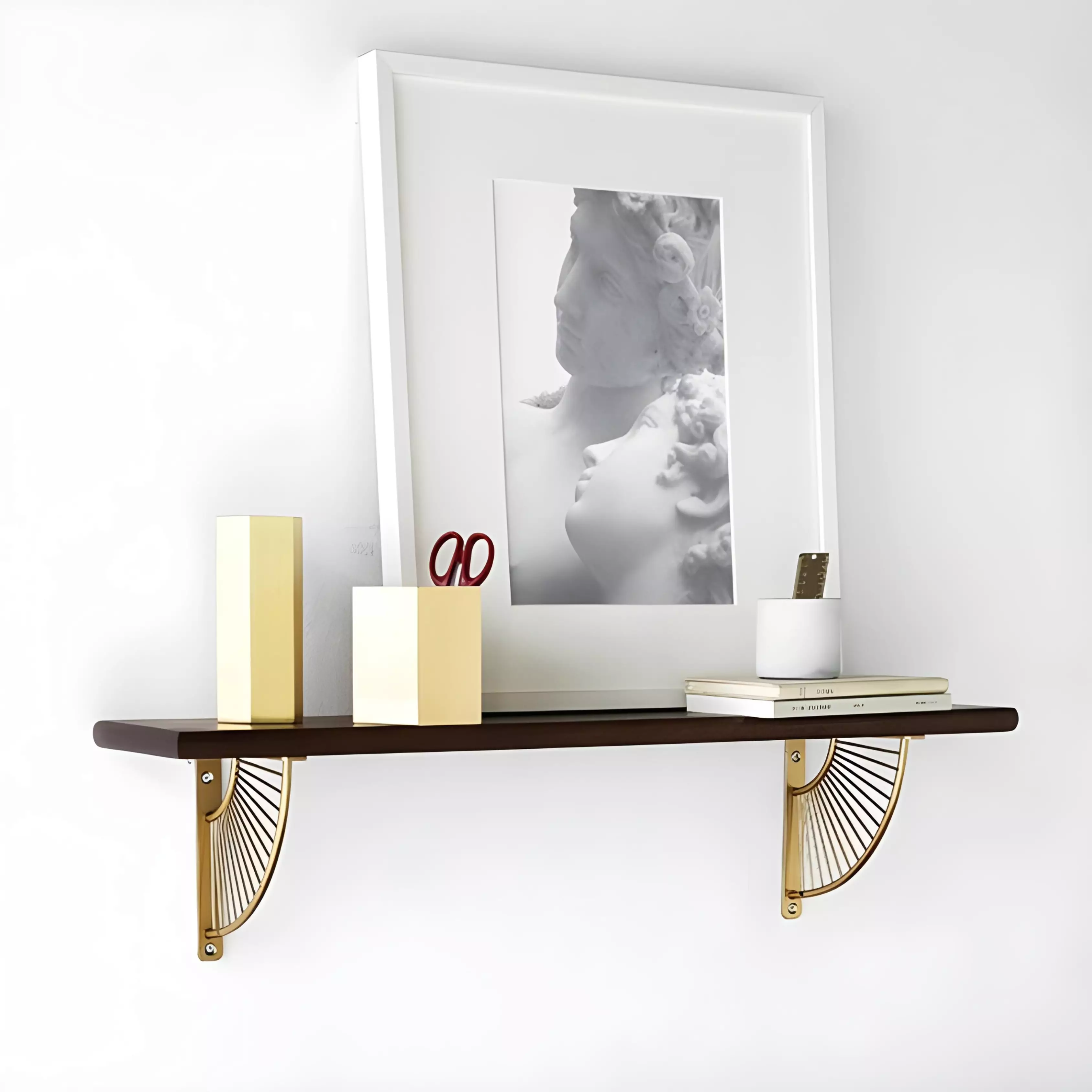 Étagère Murale Élégante Marron/Dore 70*22cm