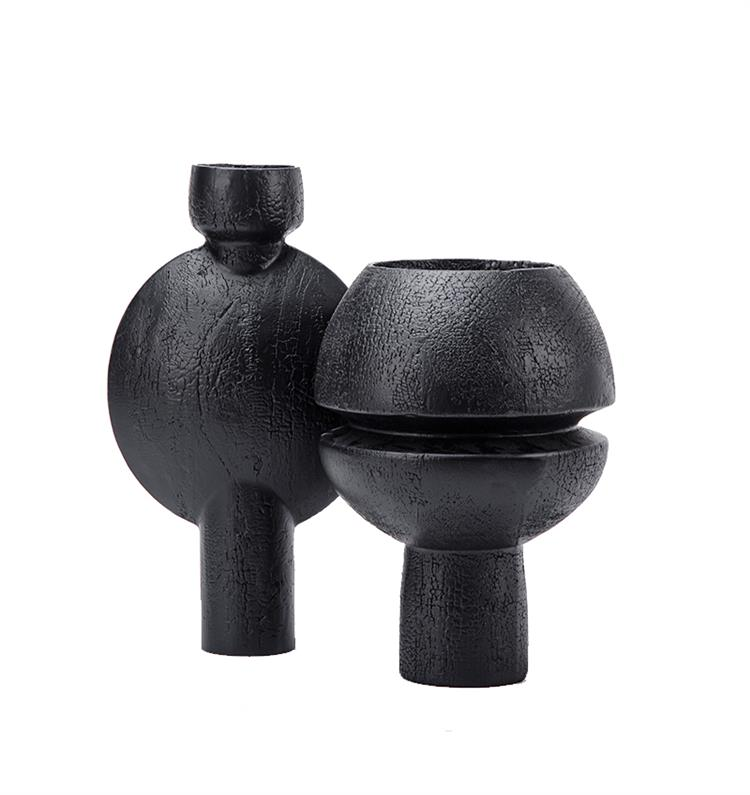 Vase antique cercle Noir