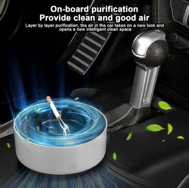 Cendrier  Purificateur d'air 2 en 1 Gris