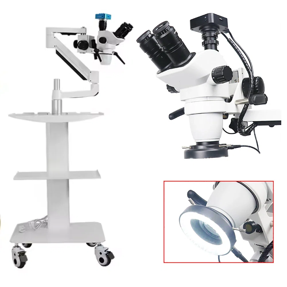 Microscope opératoire dentaire avec caméra 1920*1080P – Grossissement 3.75-22.5X pour chirurgie endodontique