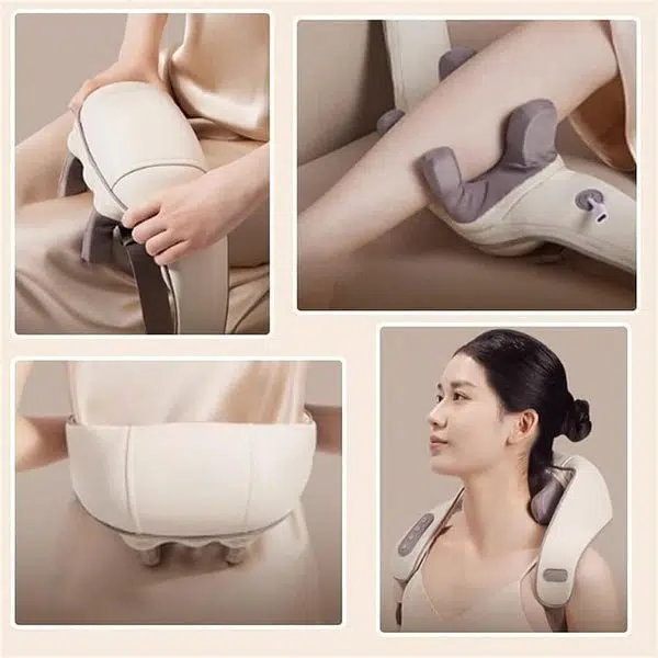 Masseur Cervical Massage Cervicales Cou et Dos et Épaules avec Chauffage, Appareil Massage Shiatsu pour Le Nuque Le Dos, Masseur De Cou 4D pour Les Tissus Profonds, sans Fil, 2 Modes