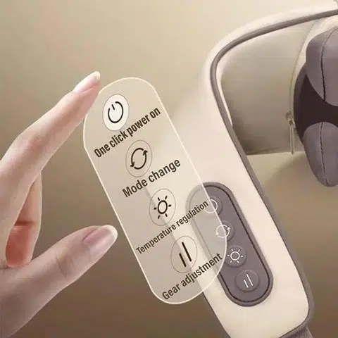 Masseur Cervical Massage Cervicales Cou et Dos et Épaules avec Chauffage, Appareil Massage Shiatsu pour Le Nuque Le Dos, Masseur De Cou 4D pour Les Tissus Profonds, sans Fil, 2 Modes