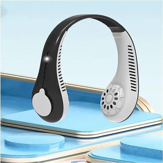 Ventilateur de cou portable sans pales - Débit dair à 360° - Super silencieux - Ventilateur mains libres rechargeable par USB