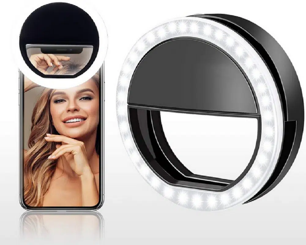 Mini Ring Light Portable Noir