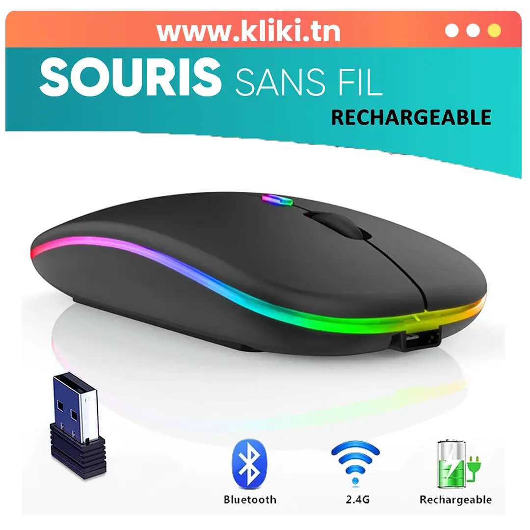 Souris sans fil rechargeable