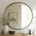 Miroir Rond 90 cm – Cadre en Aluminium Noir