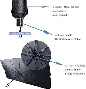 Parapluie Pare-Soleil Pliable pour Pare-Brise de Voiture