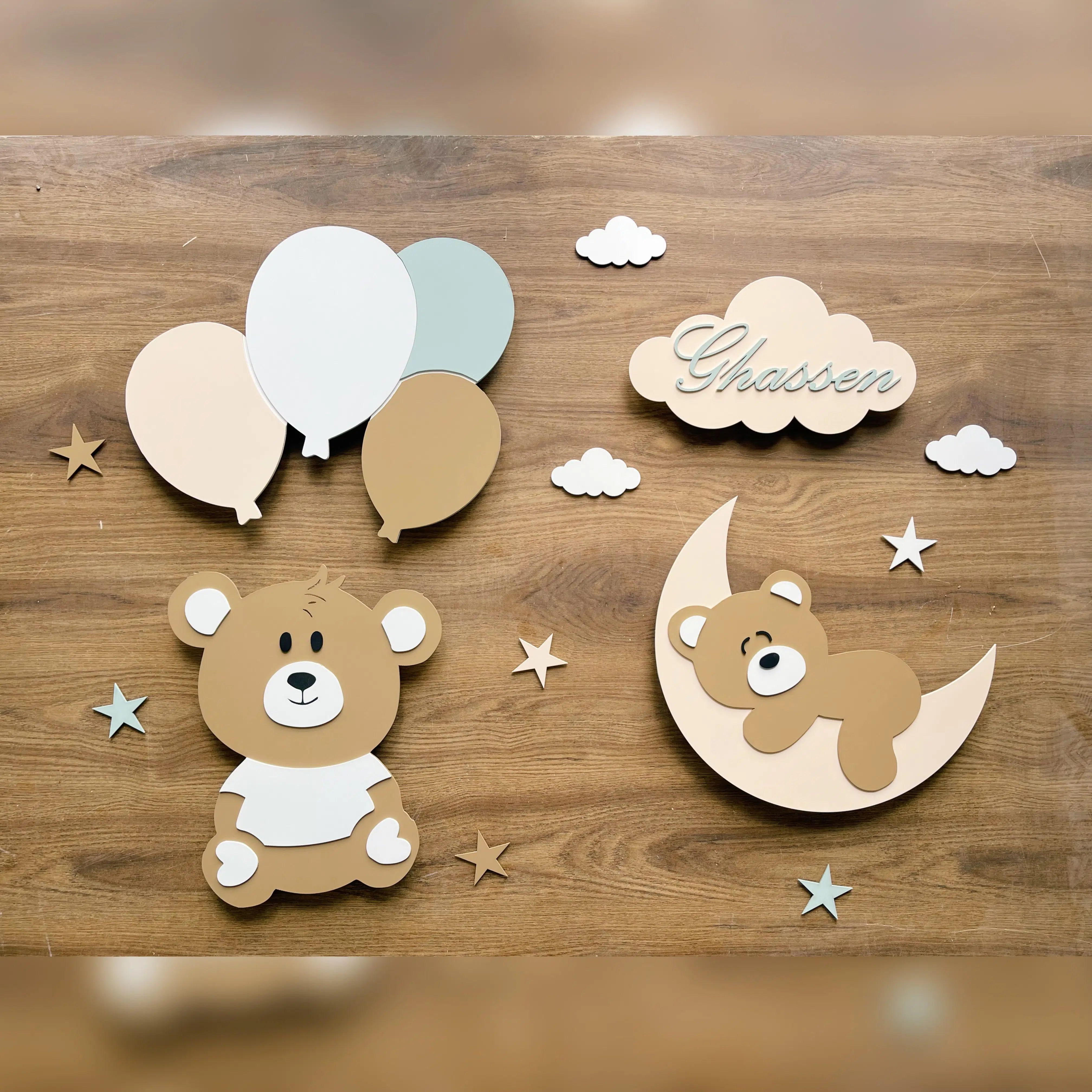Déco murale ourson avec led