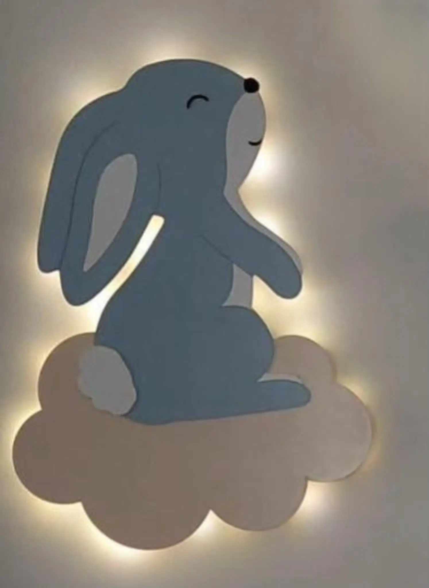 déco murale lapin avec led