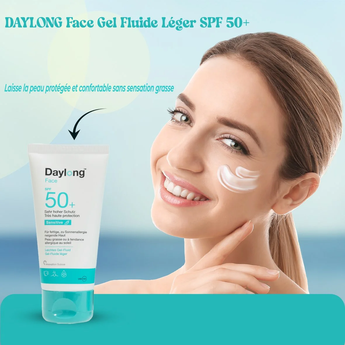 DAYLONG SENSITIVE GEL FLUIDE LEGER SPF 50+ 50ML