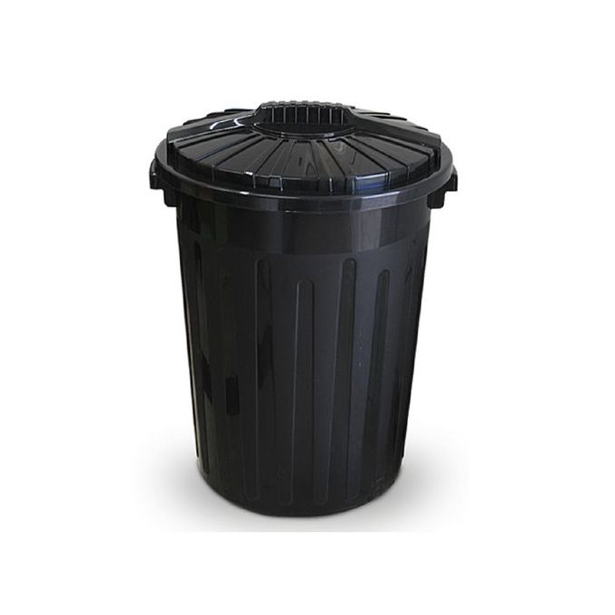Sotufab Conteneur avec couvercle - Poubelle Noir - 90 L