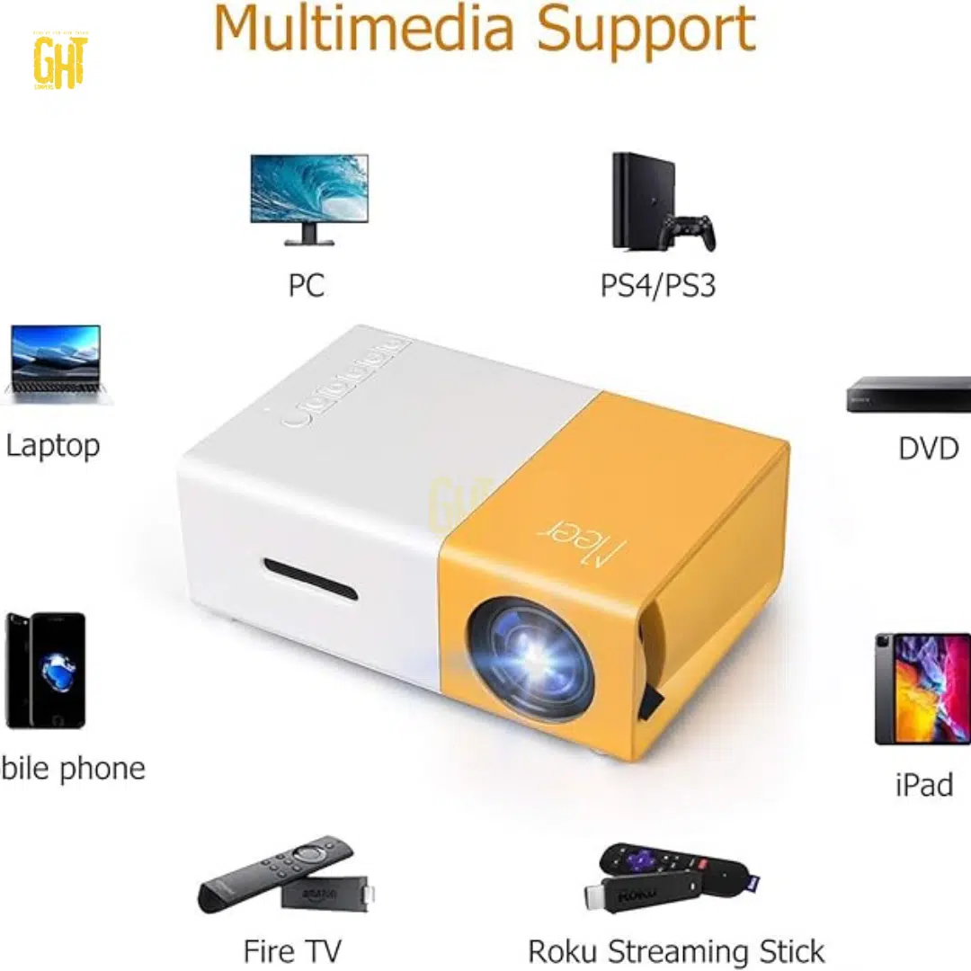 Mini Projecteur LED Portable – Compatible HDMI, USB, MicroSD – Meer