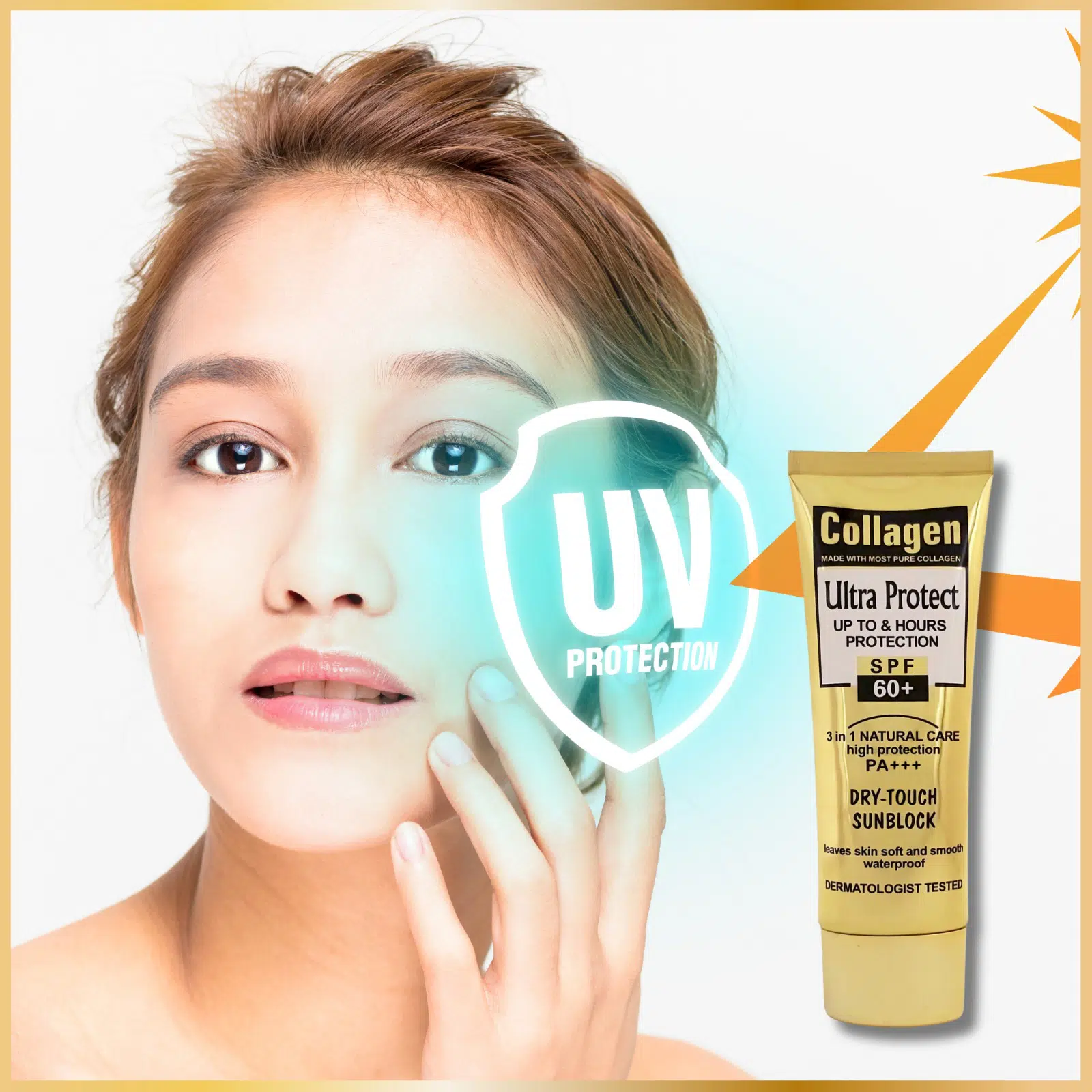 Crème solaire Collagène SPF 60+ Teinté- 100 ml