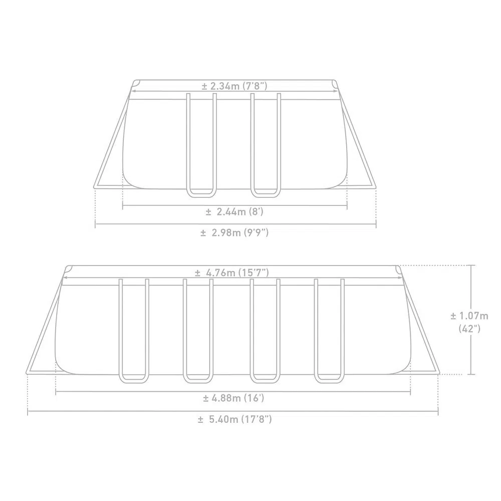 Piscine Prism Frame rectangulaire 4,88 x 2,44 x 1,07 m