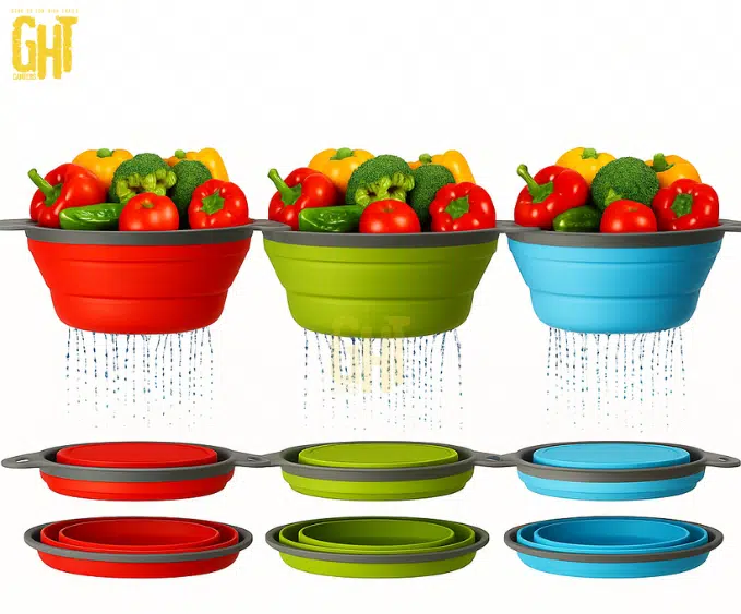 Set de Passoires Pliables en Silicone – 2 pièces (Grand + Petit)
