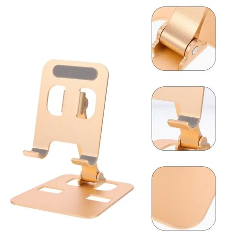 Support de Téléphone en Aluminium Pliable et Robuste Gold