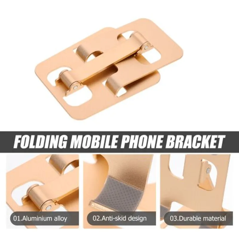 Support de Téléphone en Aluminium Pliable et Robuste Gold