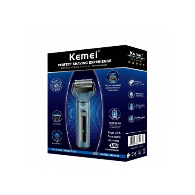 Tondeuse à poils de nez électrique multifonction 3-en-1 Kemei KM-1433