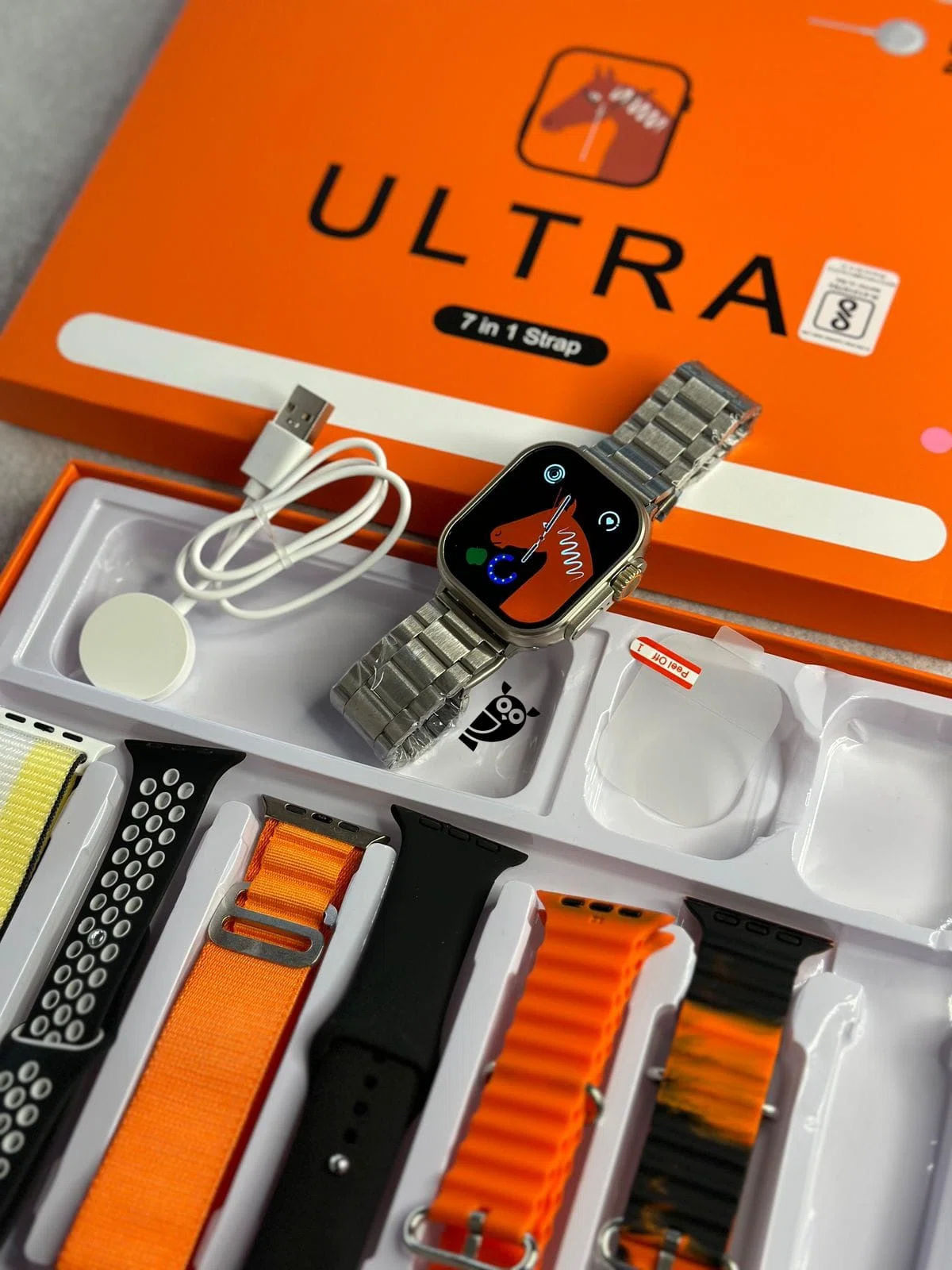 Montre Connectée Ultra Série 8, Bracelet 7 en 1 Ultra 9, Appel Bluetooth, 49mm, pour Apple et Android