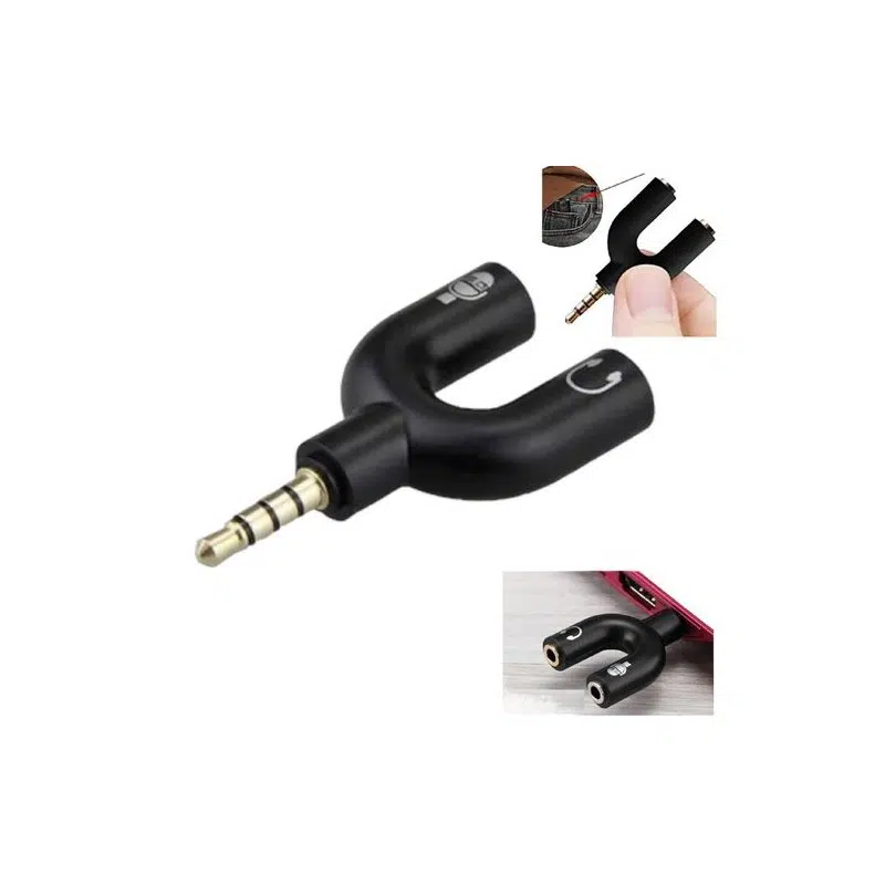 Pack 2 Adaptateur Casque Jack vers 2xJack - PC vers GSM