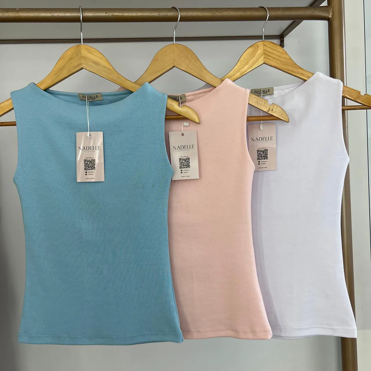 Débardeur long pour femme en coton avec lycra
