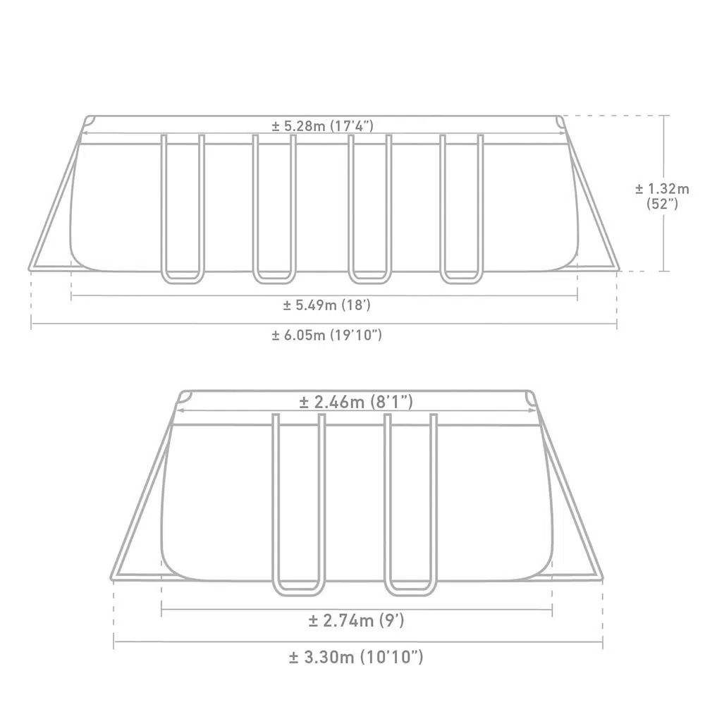 Piscine Ultra XTR rectangulaire 5,49 x 2,74 x 1,32 m